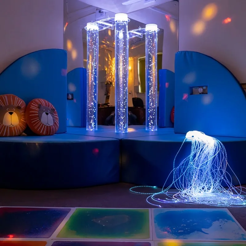 The calming effect of the interactive bubble tube sofa in the sensory room