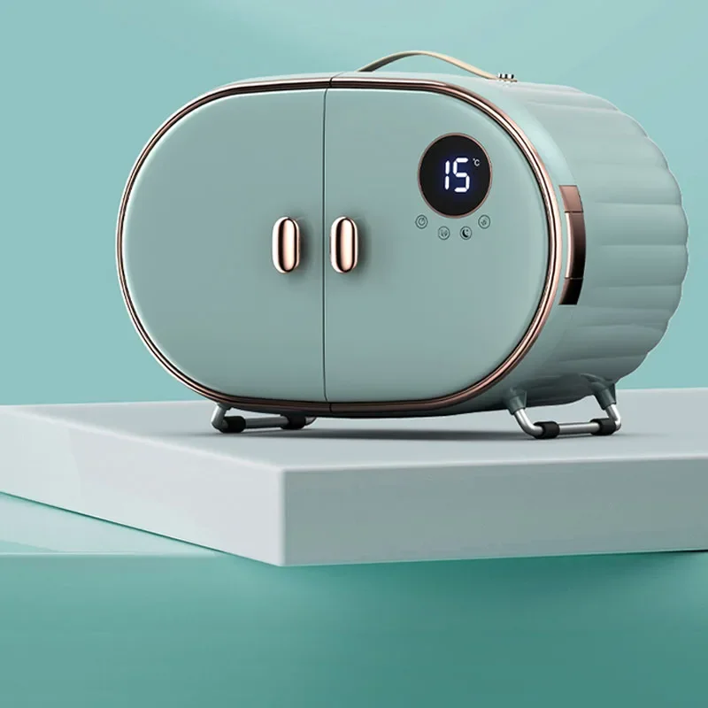 หน้ากากที่จัดเก็บในตู้เย็นขนาดเล็กอุณหภูมิคงที่ตู้เย็นรถบ้านแบบใช้ได้สองทางผลิตภัณฑ์ดูแลผิวเครื่องสำอาง