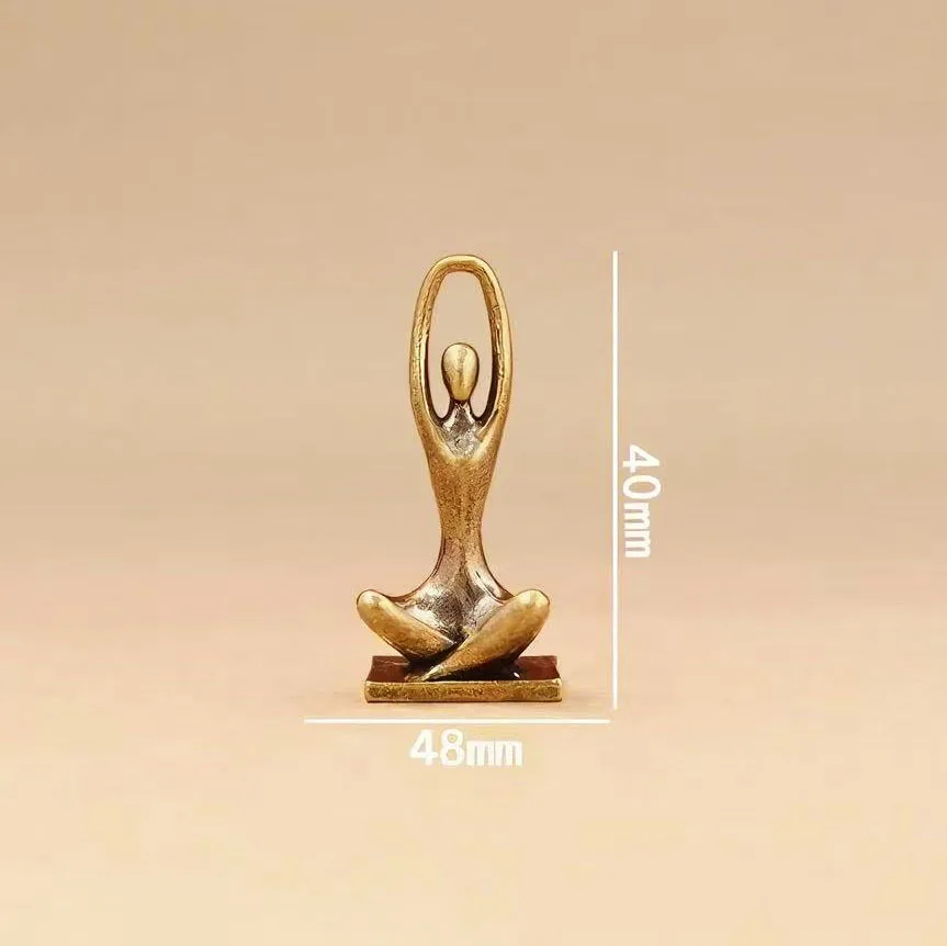 النحاس اليوغا فتاة تمثال ديكور المنزل الشكل زخرفة الشمال غرفة المعيشة الفاخرة مجردة شخصية حلية #5