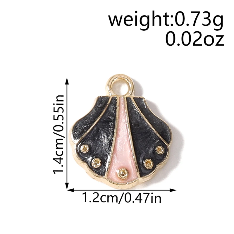 10 Stück 12x14mm Niedliche Meereslebewesen-Anhänger, Emaillierte Muschel-Charms für Schmuckherstellung, Ohrringe, Anhänger, Halsketten, DIY-Bastelzubehör – Detail 1