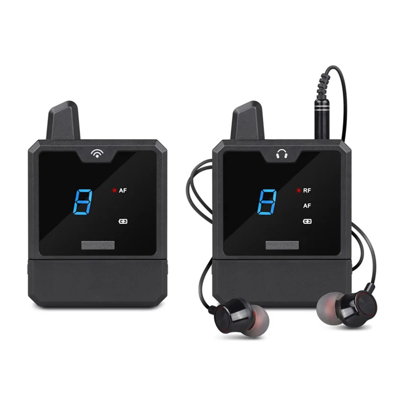 UHF IEM Беспроводная система внутриканального монитора Аудио-мини UHF Перезаряжаемая для музыкального аудиомониторинга Прямая трансляция