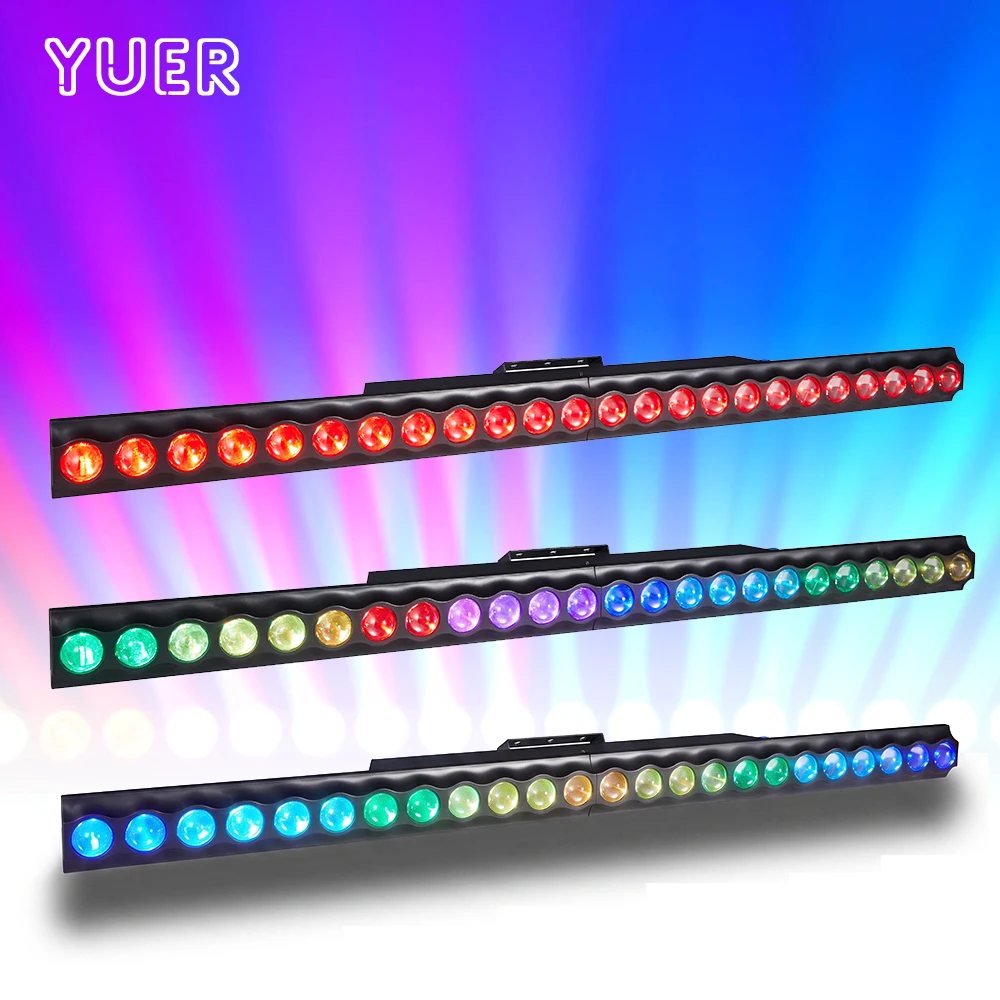 YUER LED 24X3W 3in1 RGB Wall Washer Curtain Bar Light Horse Racing Lights Wall Washer Light Stage Light Bar For DJ Wedding Party