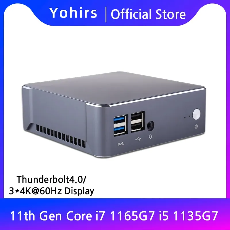 Ordinateur de bureau compact Isabel Nuc PC, i7 1165G7, i5 1135G7, 2 * DDR4, M.2 NVcloser, 3*4K, affichage 60Hz, Thunderbolt 4.0, hôte Win11