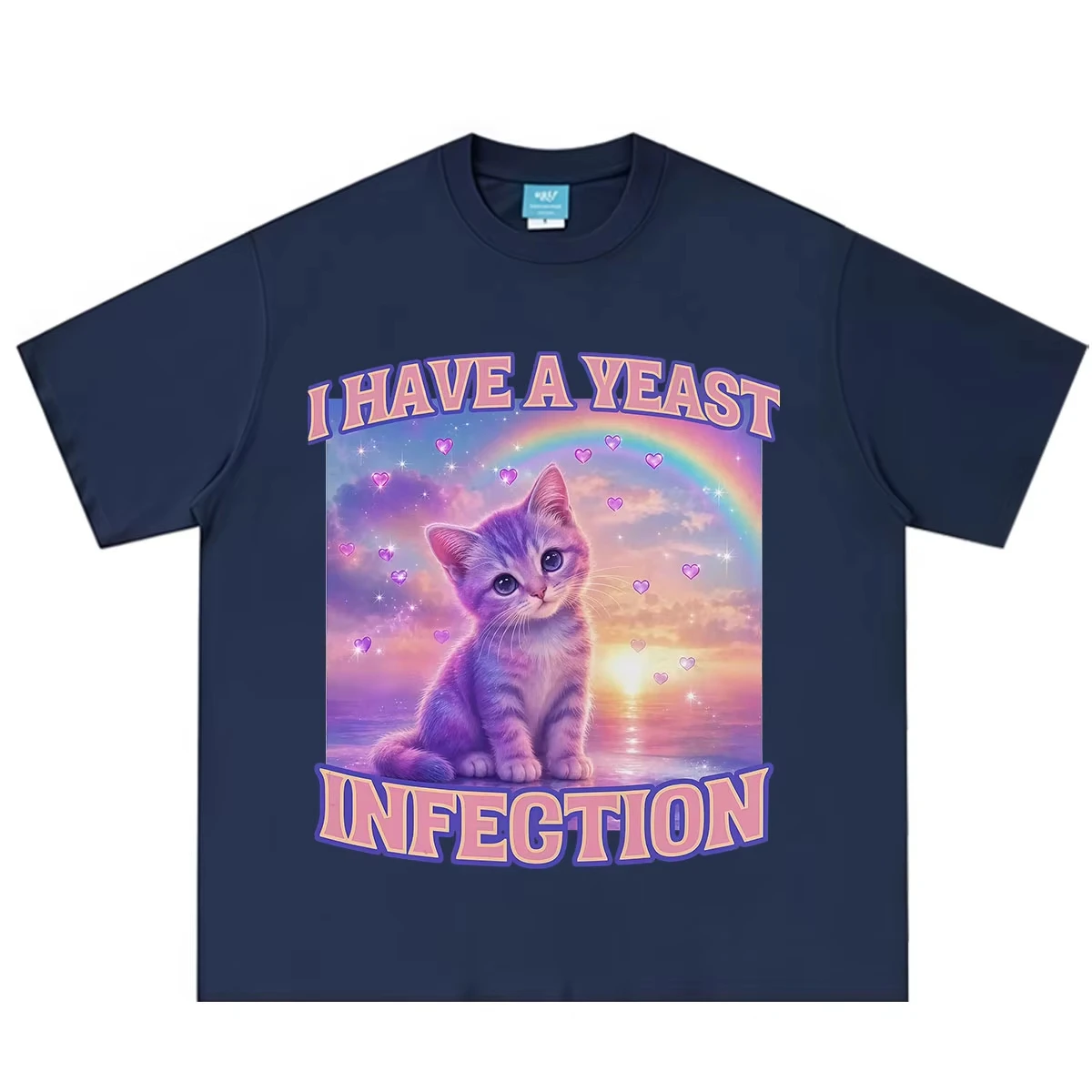 Funny Cat Meme T-shirts I Have A Yeast Infection Y2k Aesthetic Trend T-shirt Casual Fashion T-shirts Oversized Tops Unisex