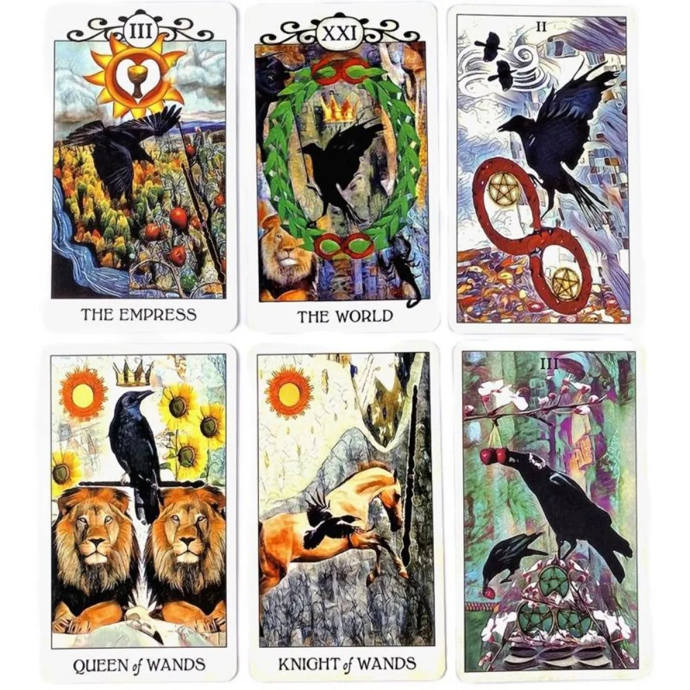 10.3*6cm Crow Tarot Deck Leisure Party Table Game Fortune-telling Prophecy Oracle Cards