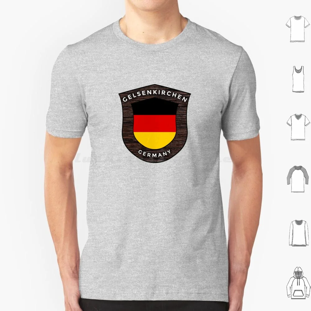 Gelsenkirchen Germany Emblem Flag T Shirt 6xl Cotton Cool Tee Gelsenkirchen Germany German Deutschland German Pride Heritage