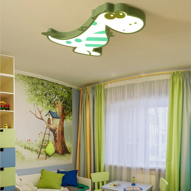 Children's Room Ceiling Lamp Intimate Cute Eye Protection Cartoon Dinosaur Light Bedroom Living Room Decoration LED Iron Acrylic