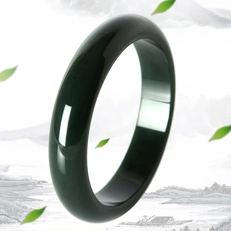 Certified Jade Bangle Nephrite Bracelets Women Healing Gemstone Fine Jewelry Genuine Chinese Hetian Green Jade Stone Bangles