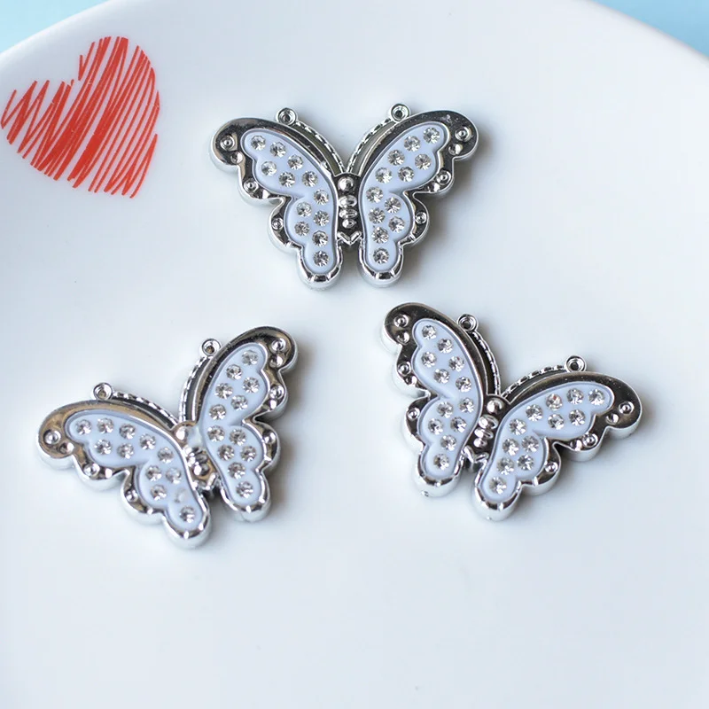 WFFNNKC 10Pcs Cute Butterfly Bear Resin Imitation Rhinestone DIY Earring Hairpin Jewelry Materials Glitter Decoration Accessory