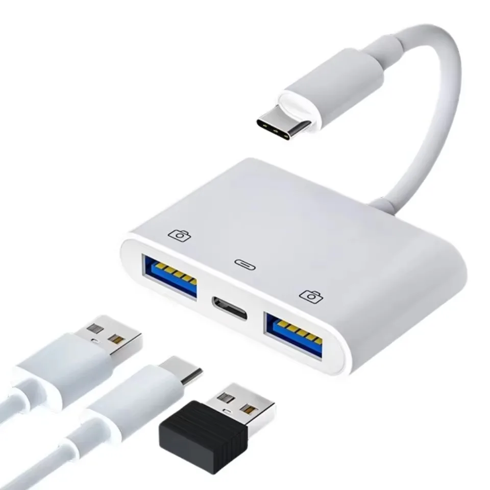 Type c 3-in-1 USB charging conversion cable Mobile phone OTG adapter cable Notebook adapter with charging
