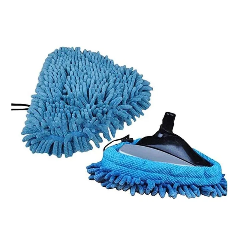 Blue Mop Replacement Pads Steam Mop Triangle Pads Blue Chenille Compatible for H2O X5 H20 Replacement Washable Cloth