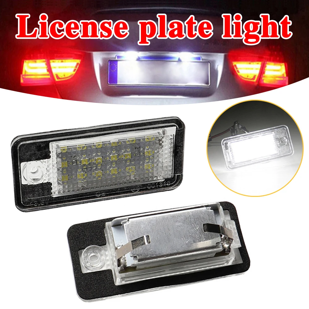 2PCS 18 LED Auto Canbus Car LED Number License Plate Light 12V For Audi A3 A4 A6 A8 B6 B7 Q7 