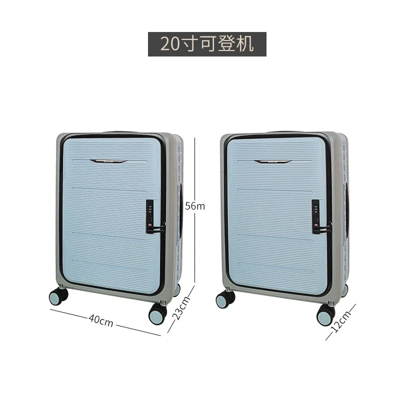 Imagem -06 - Mala de Bagagem de Rolamento Abertura Frontal Mala de Viagem Tronco Dobrável Unisex Carry-on Trolley Case Grande Capacidade Caixa de Senha Novo Design