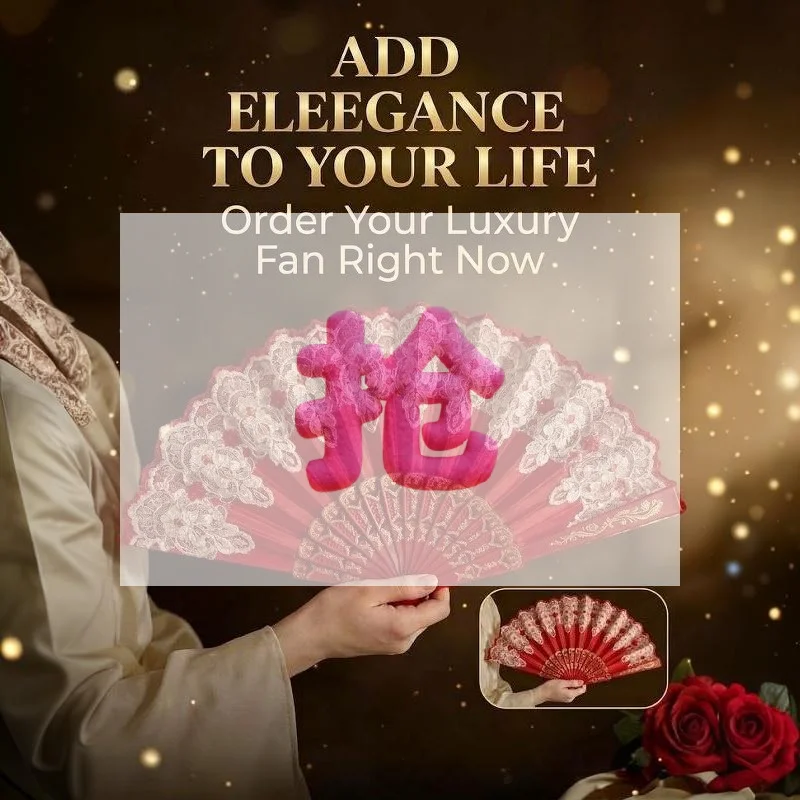 Red Lace Folding Hand Fan Gold Embossed Pattern Elegant Handheld Fan Lightweight Decor Fan For Wedding Party Cosplay Photo Prop
