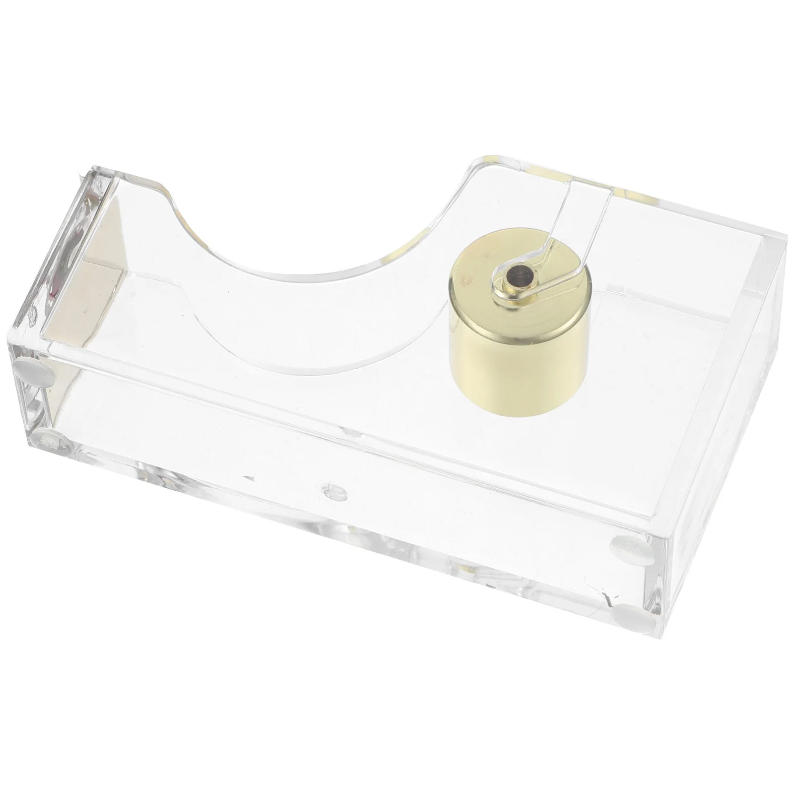1pc Acrylic Dispenser Portable Desktop Cutter Non-Skid Base Compact Tape Mount Stationery Supply Office Tape Holder Tool