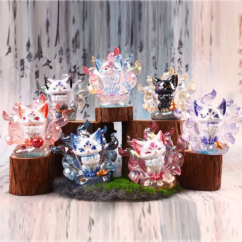 

Nine-Tailed Fox Blind Box Figurines, Cute Shiny Desktop Ornaments, Kawaii Girl Toys, Home & Office Decor, Birthday Gifts
