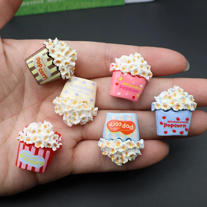 Neue Cartoon Bunte Popcorn Mini-Kühlschrankmagnete aus Harz – Starke magnetische Aufkleber für Fotos, Notizen, Heimdekoration und Geschenke