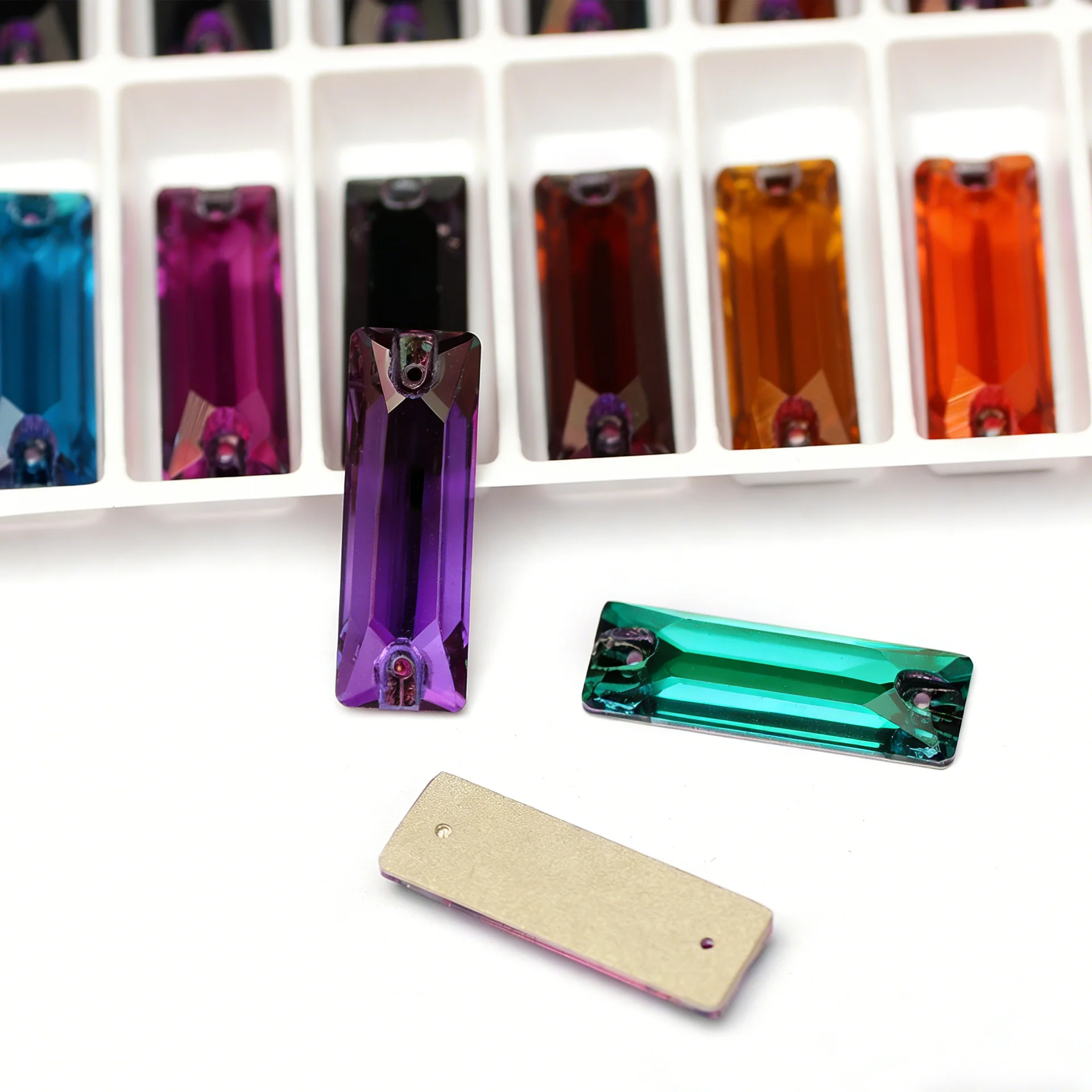 

Glass Stones Flat Back Strass Sewing Craft Baguette Beads Crystal Sew On Rhinestone For Needlework Crafts Garment 3255