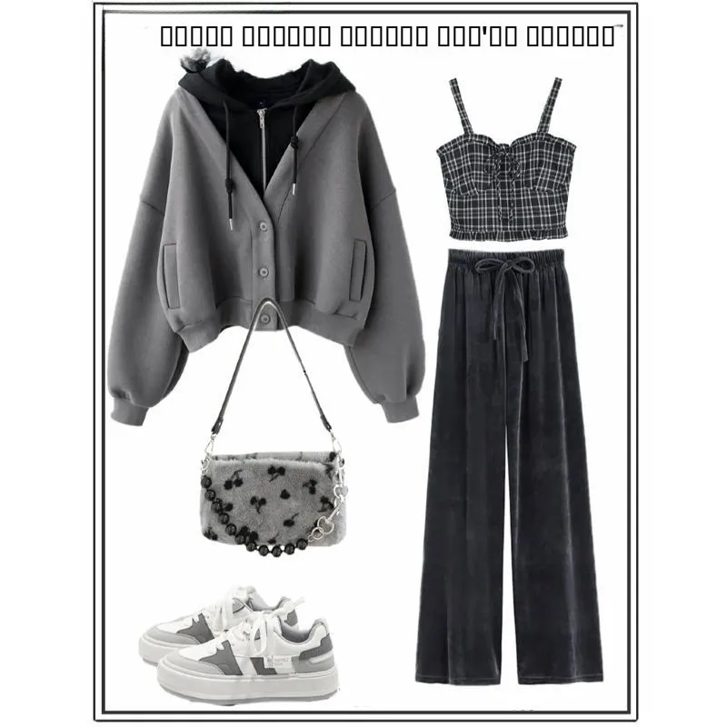 

plus Size Women's Hoodie Set Casual Tank Top And Pants Three Piece Suit Early Autumn New Arrival Fashionable Ensemble