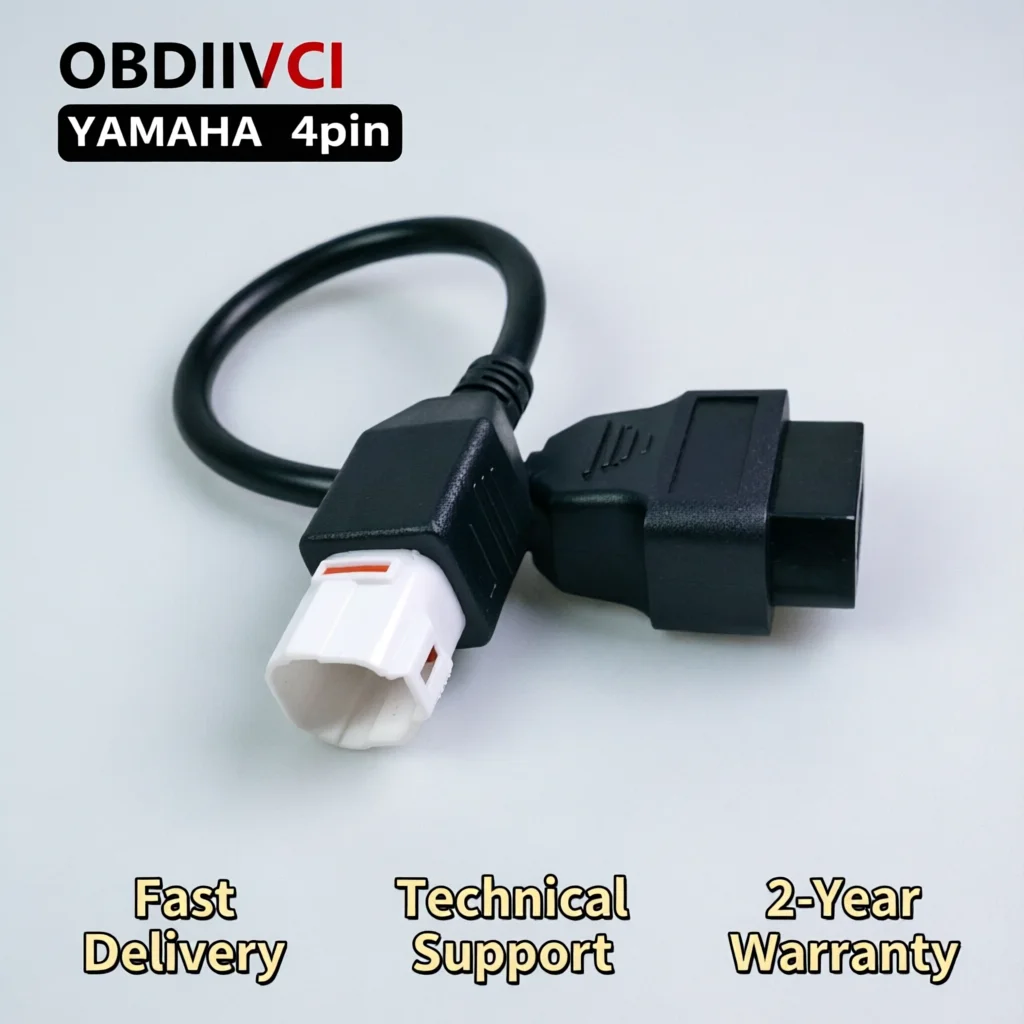 

OBDIIVCI для Yamaha: 4-контактный кабель-адаптер для мотоциклов, диагностический сканер OBD2, удлинительный кабель-коннектор OBD2