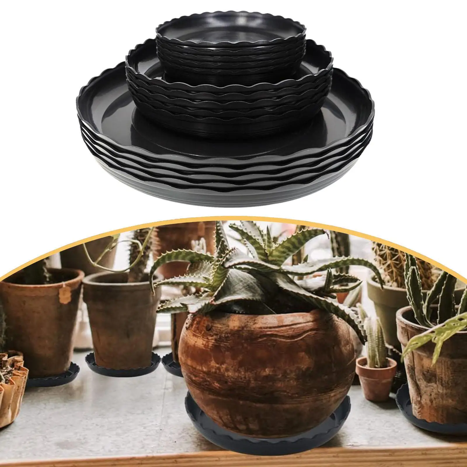 15 Pieces Plant Saucers Plant Trays Round Lightweight for Garden Windowsill Yard