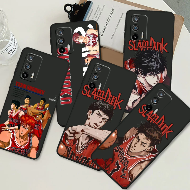 S-lam D-unks Animation For OPPO Realme GT3 2 C55 C33 C35 C30S C31 X3 X2 Q5i Q3S C21Y Pro Black Silicone Phone Case