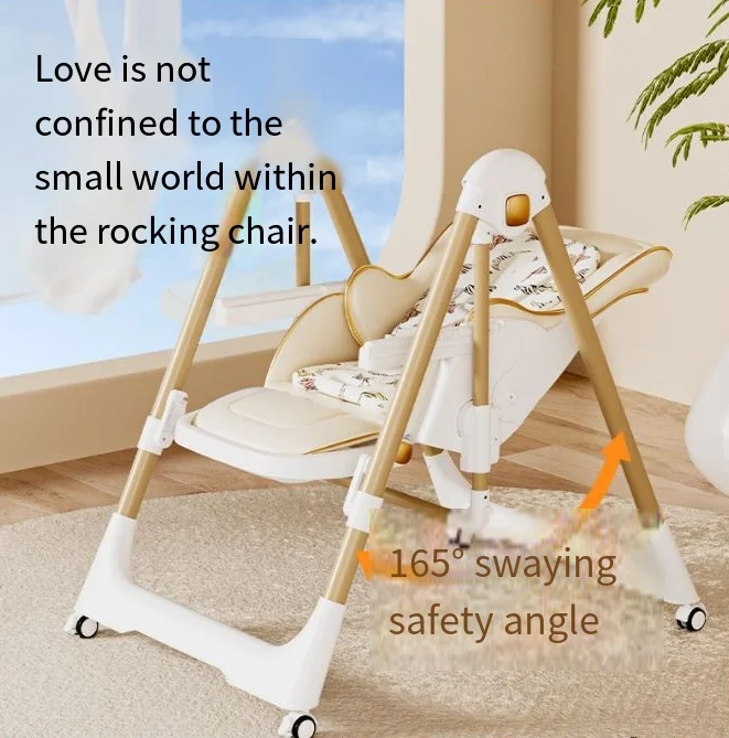 Cadeira de bebê sentada e deitada que pode ser dobrada em uma cadeira de balanço dois em um para jantar