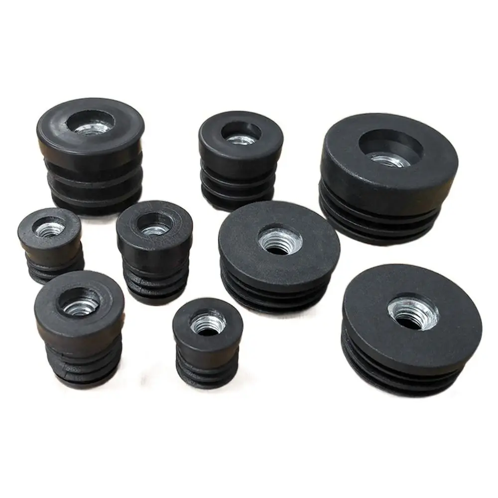 Plástico preto Round Nut Hole Plug, Móveis Pipe Plug, Pés ajustáveis