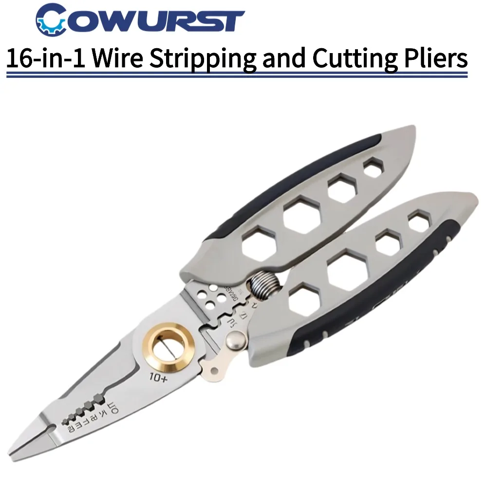 

Многофункциональные плоскогубцы для зачистки проводов 16-в-1, можно зачистить провода, обжимные клеммы и отдельные провода.