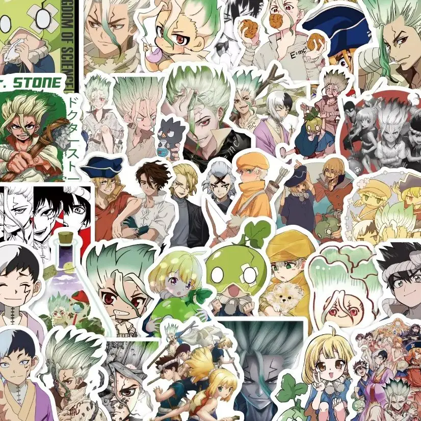10/54PCS Dr.STONE Anime Stickers Cartoon Graffiti DIY Guitar Refrigerator Phone Laptop Suitcase Motorcycle Water Cup Skateboard