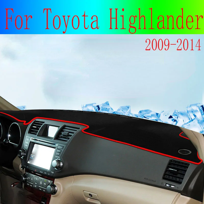 

For Toyota Highlander 2009-2014 Car Dashboard Cover Avoid Light Pad Instrument Panel Mat Carpets Accessories Vehicle Supplies