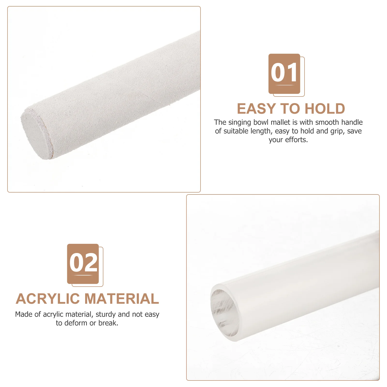 

Crystal Singing Bowl Mallet Acrylic Mallet For Tapping Sound Healing Yoga Meditation Music Therapy Accessory