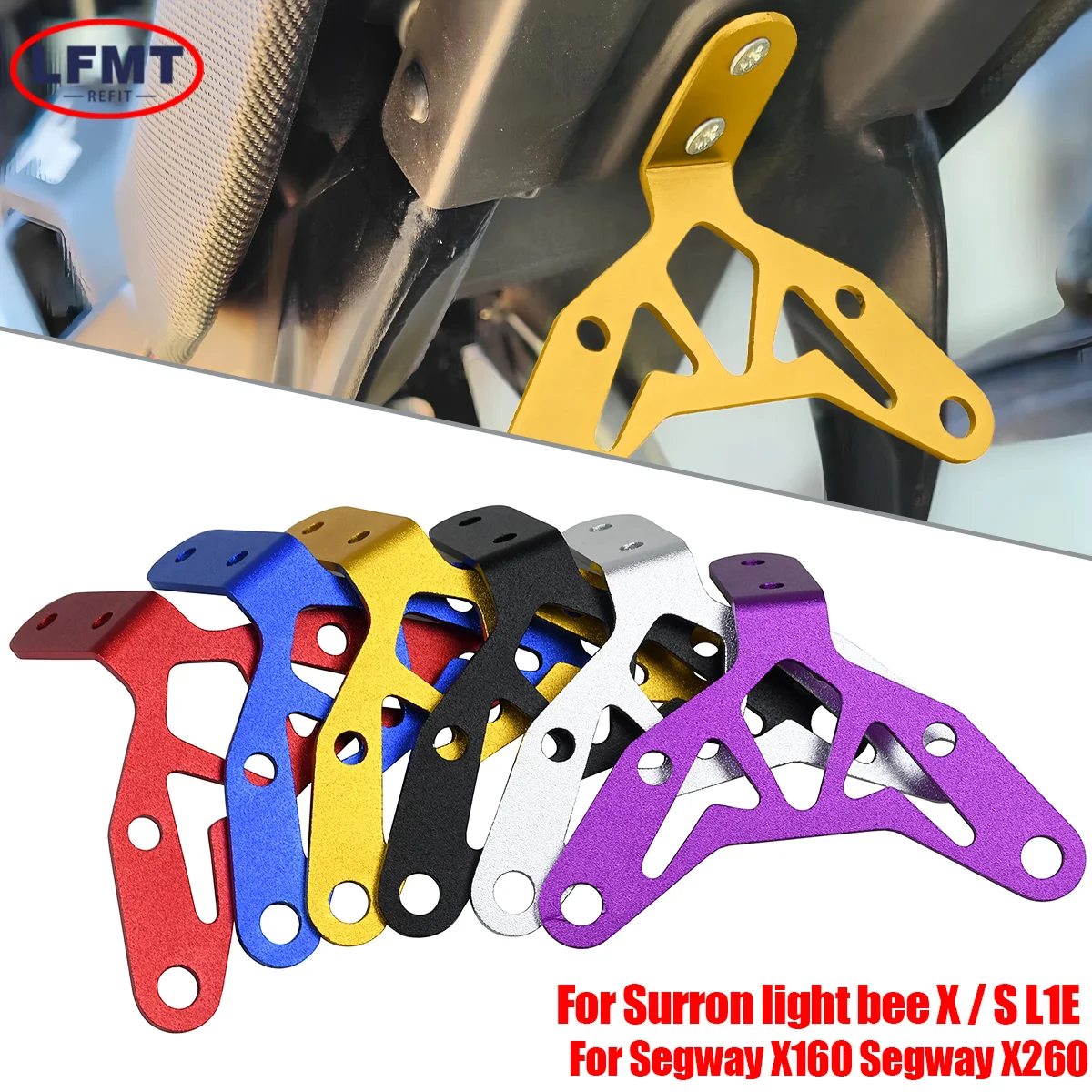 Moto Tail Light Mounting Bracket License Plate Holder For Surron Light Bee X S L1E Segway X160 X260 Rear Number Plate Support