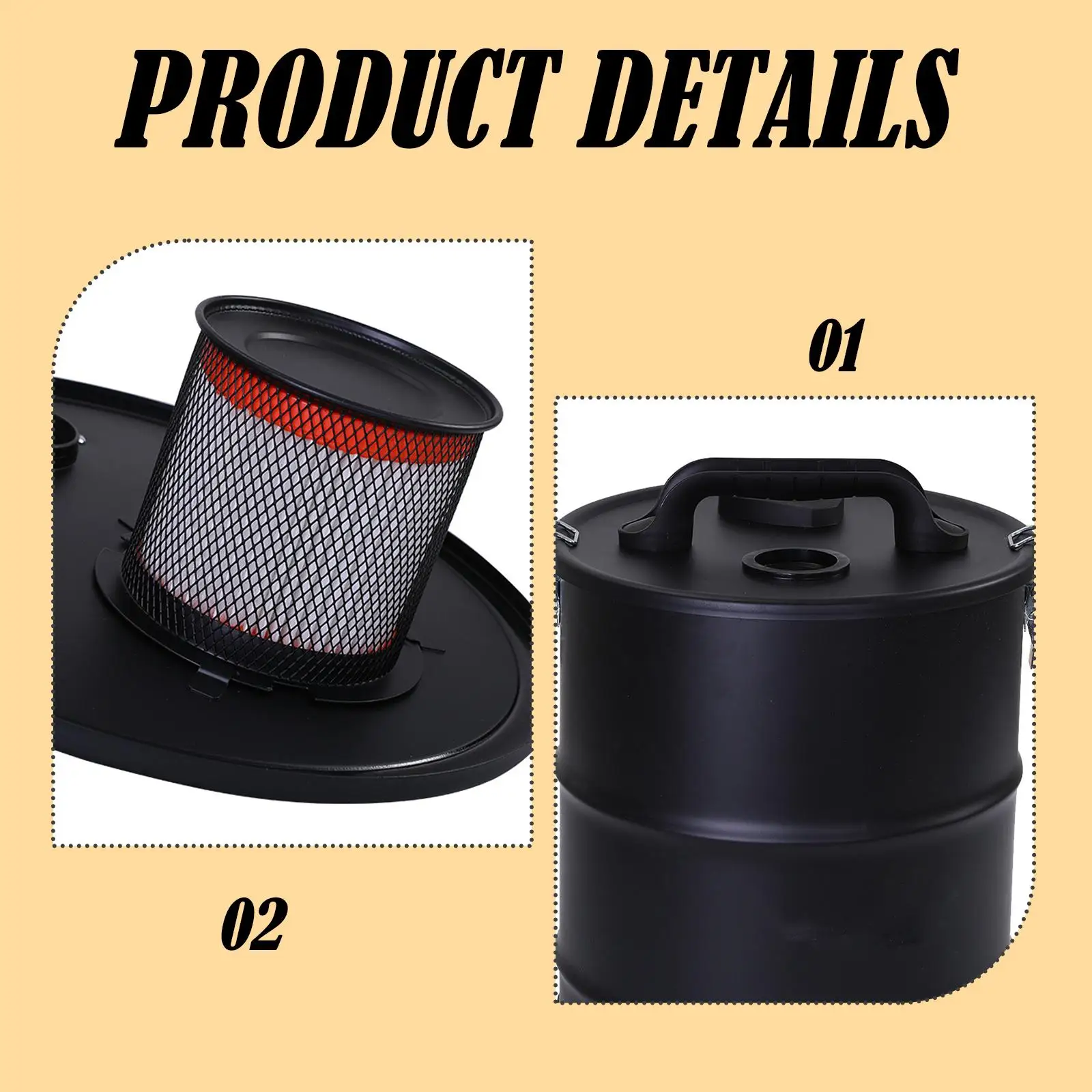 Cyclone Dust Collection Barrel Large Capacity 20L Industrial Separator for Workshop Fireplace Debris and Dust