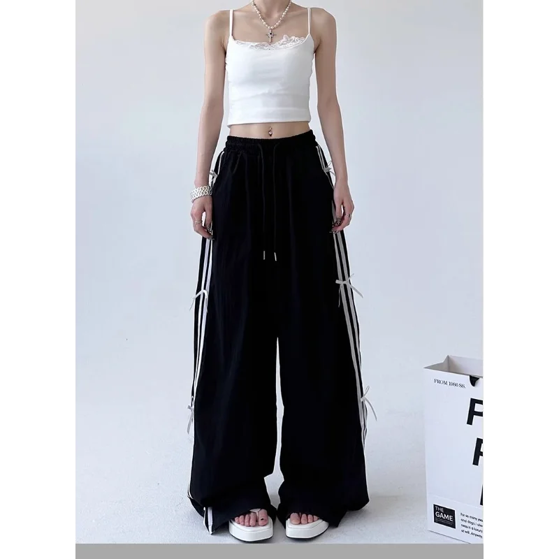 Bow Tied White Pants Women 2025 Summer New Thin Pants Loose Casual Work Pants