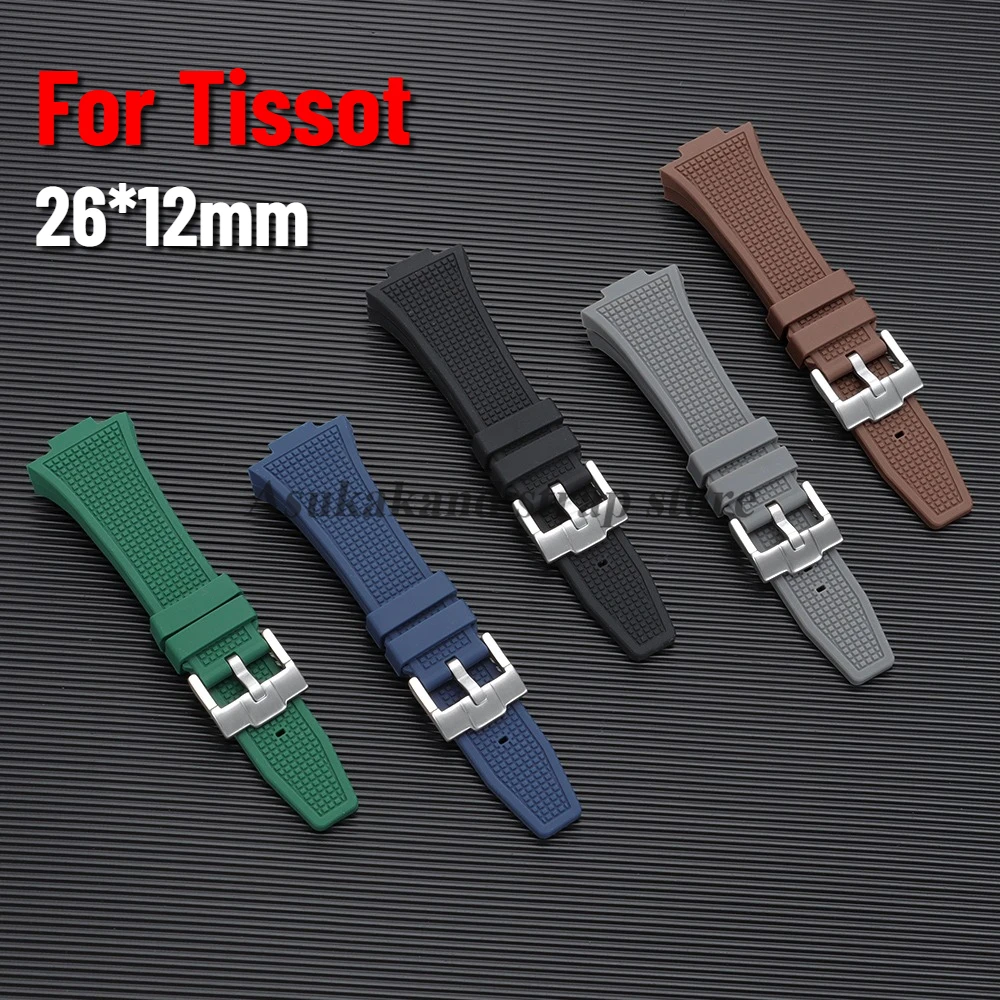 26*12mm For T137 Silicone Band For Tissot Super Player PRX Series T137.410/T137.407 Watchband Rubber Replacement Men Watch Strap