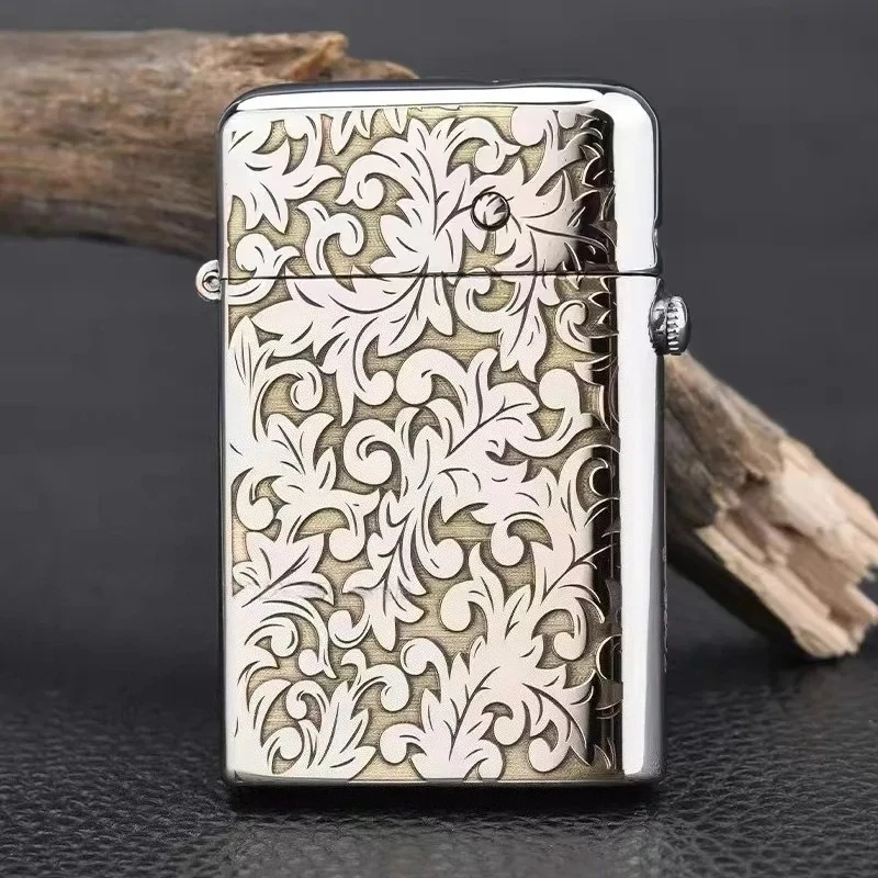 ZORRO Brass Bright Chrome Kerosiene Windproof Lighter, One-click Ejection Ignition, Exquisite Engraving, Customizable Lighter