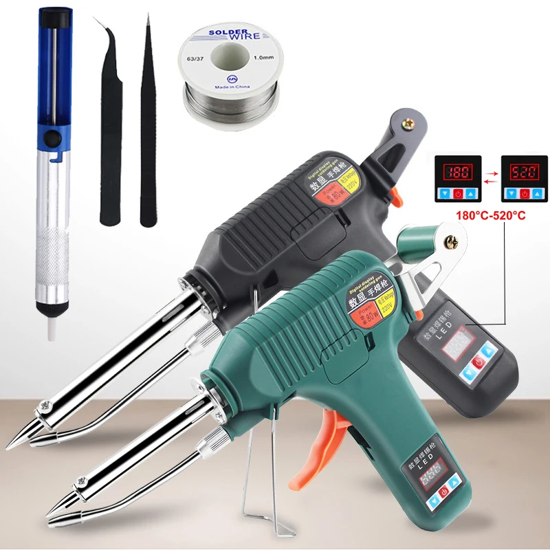 80W Digital Display Soldering Iron Gun 110V / 220V 180-520°C Adjustable Temperature Automatic Send Tin Gun welding Repair Tool