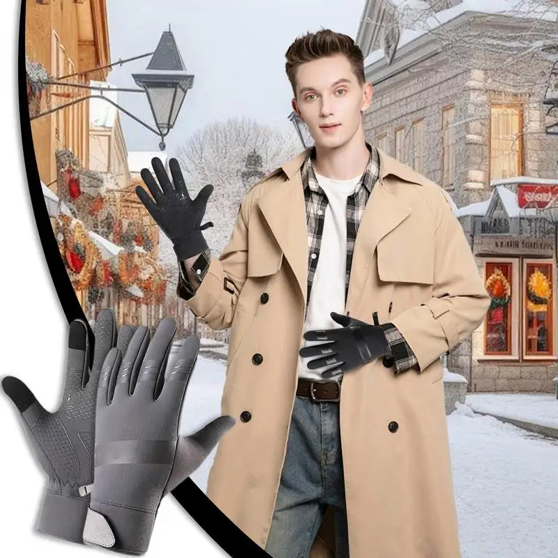 Gloves For Cold Weather Non-Slip Warm Windproof Gloves Thermal Waterproof Snowboard Gloves Touchscreen Snow Gloves For Women Men