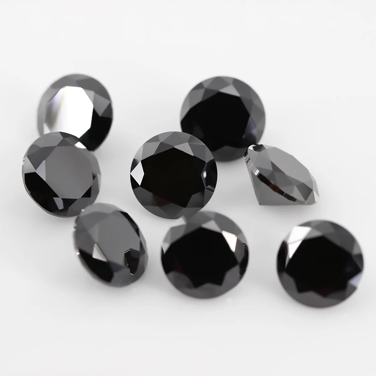 Real Round Black Moissanite Stones 0.1ct to 20ct Excellent VVS1 Cut Lab Loose Gems Pass Diamond Tester for Fine Jewelry Making