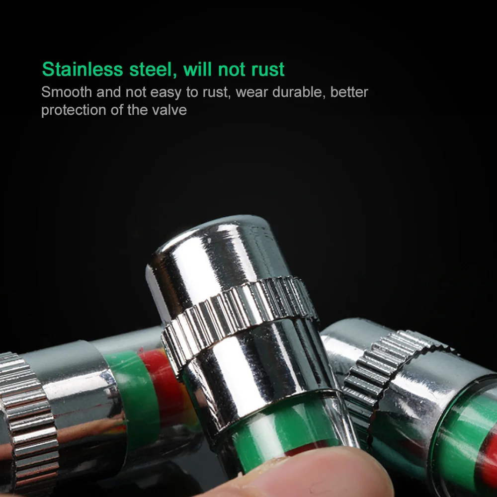

4PCS Car Tire Pressure Indicator Tire Pressure Gauge Indicator Alert Monitoring Valve Cap Sensor External Valve Detection