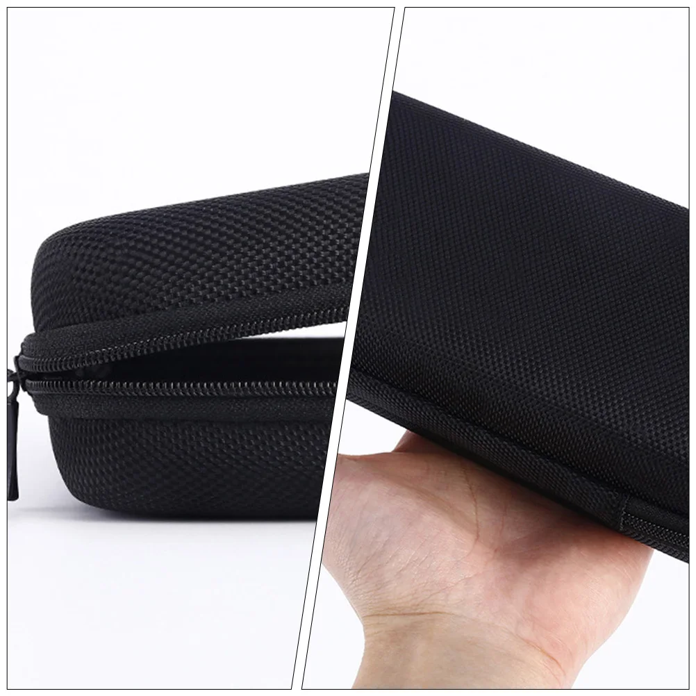 

2 Pcs Microphone Storage Box Portable Case Lavalier Protective Carrying Black Bag Zipper Travel
