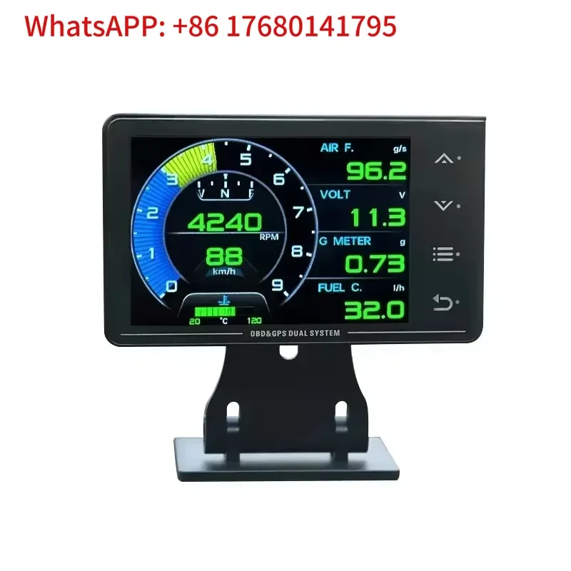 LUFI XS Gauge Head-up Display Turbocharged Oil Pressure Oil Temperature G Gyroscope LCD Display Car OBD2 Meter