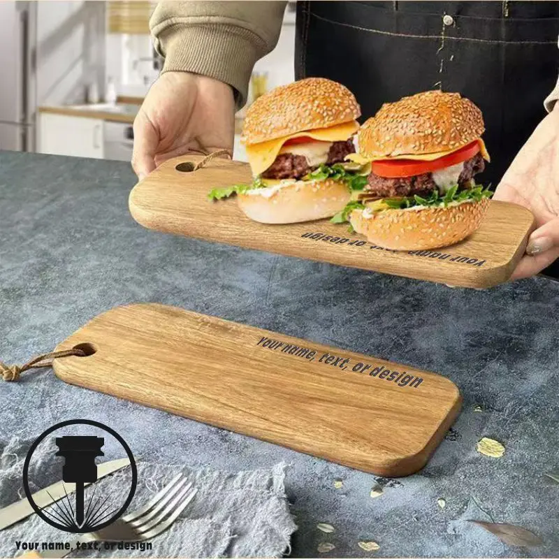 

Custom Mini High Quality Kitchen Wooden Chopping Tray Blocks Cutting Board Pizza Bread Fruit Sushi Tray Hangable Kitchen Tool