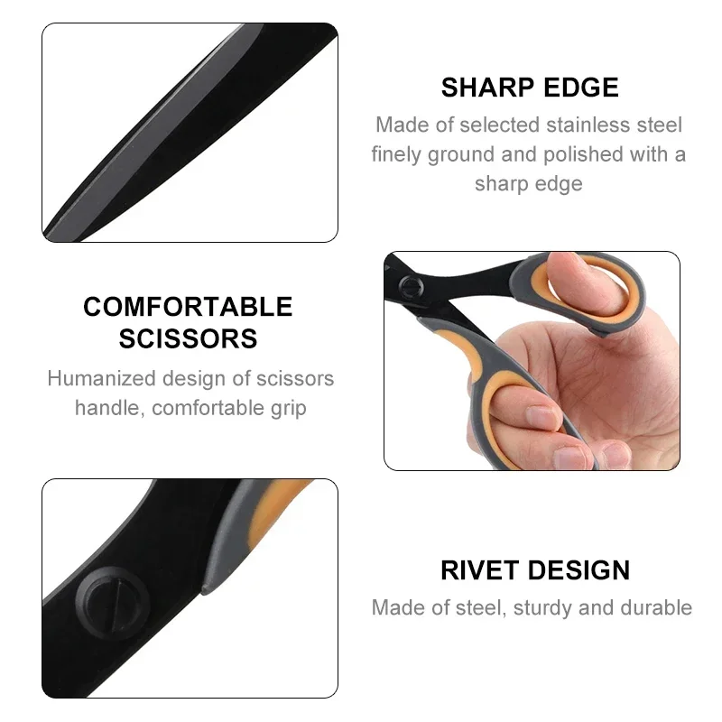 Anti Sticking  Multiplex Scissors Office and Home Scissors Stainless Steel Tailoring Scissors Solid and Durable Shears