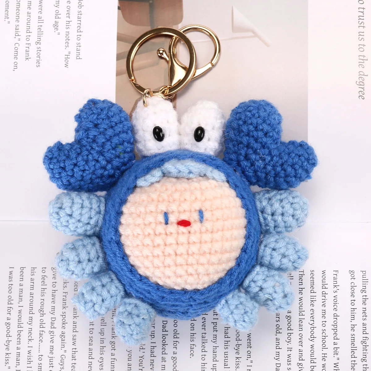 Kreativer Häkel-Tintenfisch-Anhänger, handgefertigter gewebter Meeresanhänger, niedlicher Schildkröten-Schlüsselanhänger, Rucksack-Deko – Detail 2
