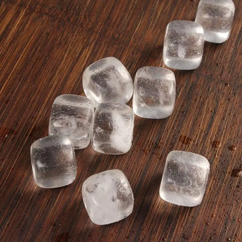 Reusable Square Whiskey Ice Cubes Natural Transparent Crystal Whiskey Chilling Stones Beverage Cooling Barware Accessories