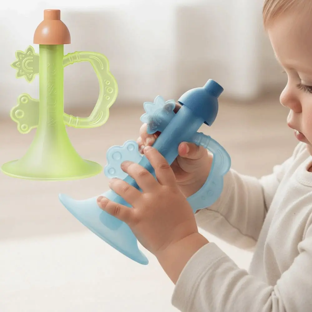 Brinquedo Sensorial para Bebês em Forma de Chifre com Simulação de Som, Design Colorido, Confortável para Mastigar