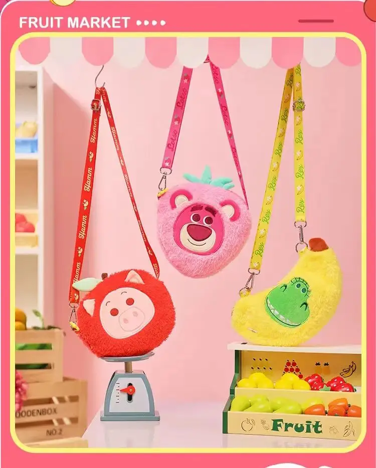

MINISO Сумка через плечо серии Disney Fruit Market Сумка через плечо Strawberry Bear ветчина свинья дракон