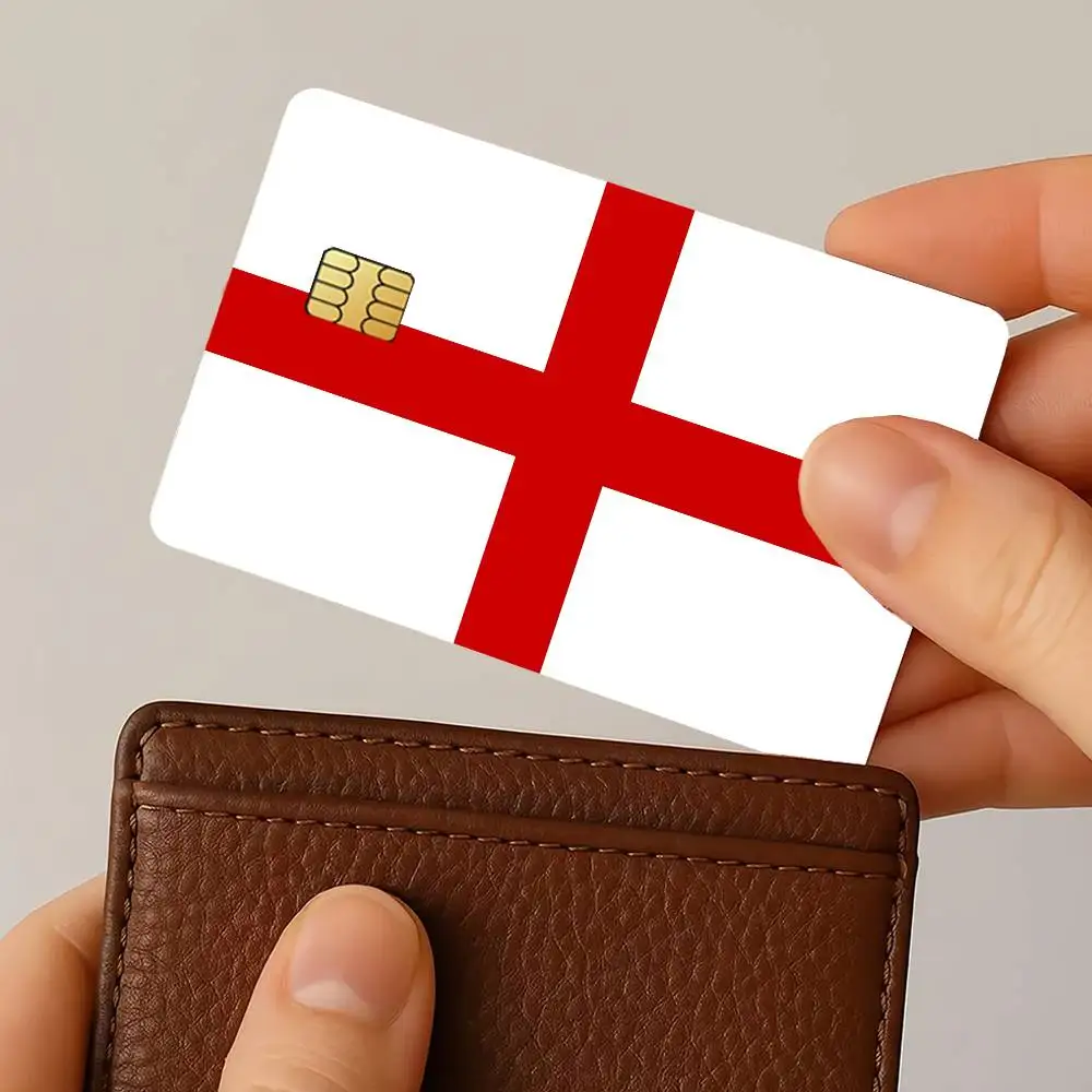ملصقات بطاقات الائتمان من فليج ريد كروس إنجلترا لحماية ديكور الخصم البنك 4 قطع مضادة للخدش ومقاومة للماء